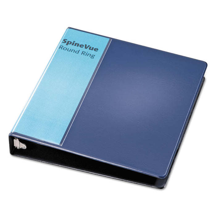 Spine Vue Locking Round Ring Binder, 3 Rings, 1.5" Capacity, 11 x 8.5, Navy