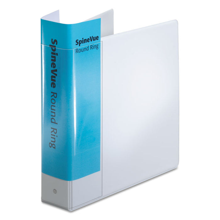 Spine Vue Locking Round Ring Binder, 3 Rings, 2" Capacity, 11 x 8.5, White