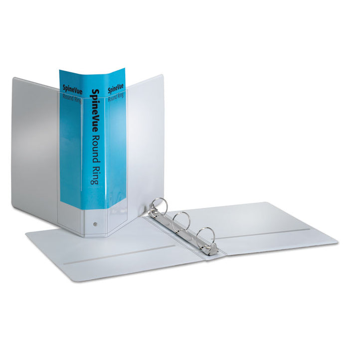 Spine Vue Locking Round Ring Binder, 3 Rings, 1.5" Capacity, 11 x 8.5, White