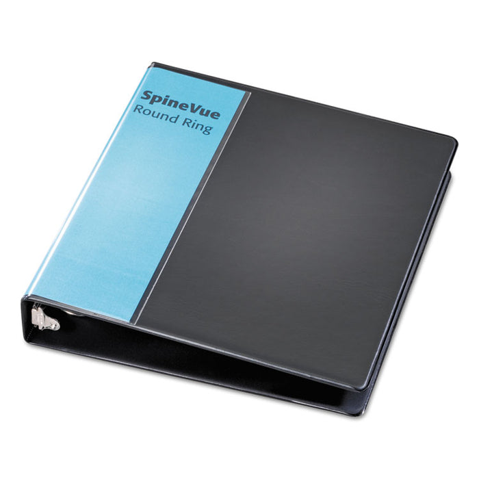 Spine Vue Locking Round Ring Binder, 3 Rings, 1.5" Capacity, 11 x 8.5, Black