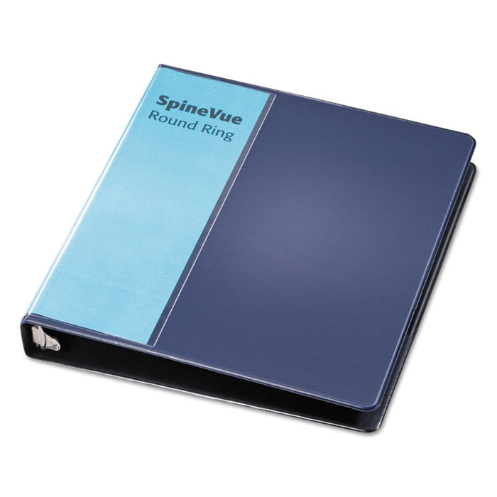 Spine Vue Locking Round Ring Binder, 3 Rings, 1" Capacity, 11 x 8.5, Navy