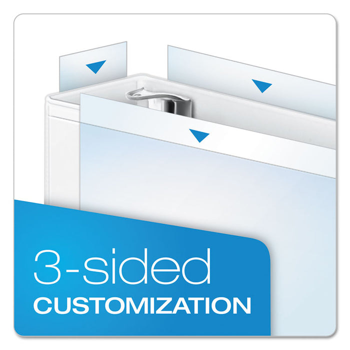 ExpressLoad ClearVue Locking D-Ring Binder, 3 Rings, 1.5" Capacity, 11 x 8.5, White