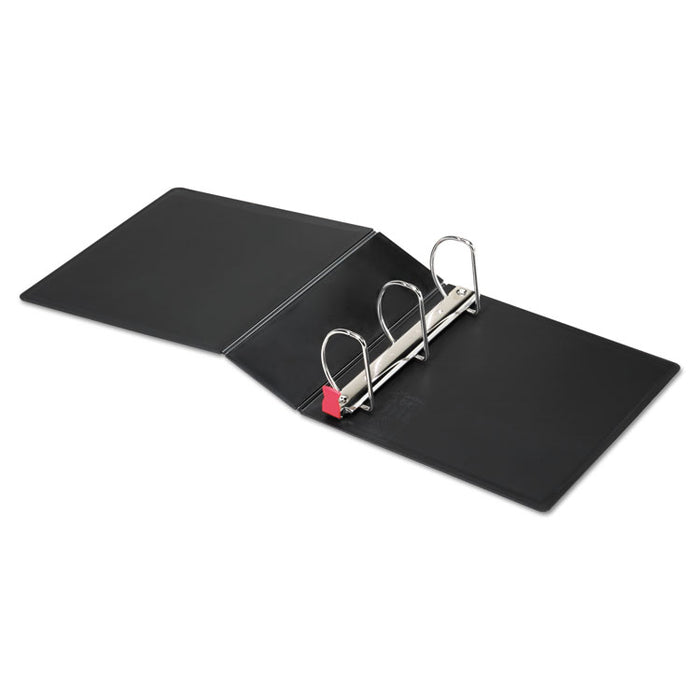 SuperLife Easy Open Locking Slant-D Ring Binder, 3 Rings, 4" Capacity, 11 x 8.5, Black