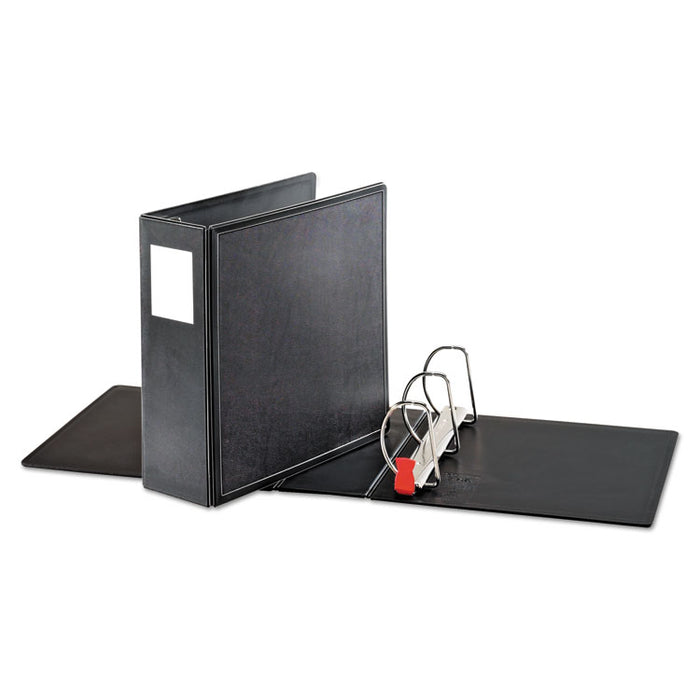 SuperLife Easy Open Locking Slant-D Ring Binder, 3 Rings, 4" Capacity, 11 x 8.5, Black