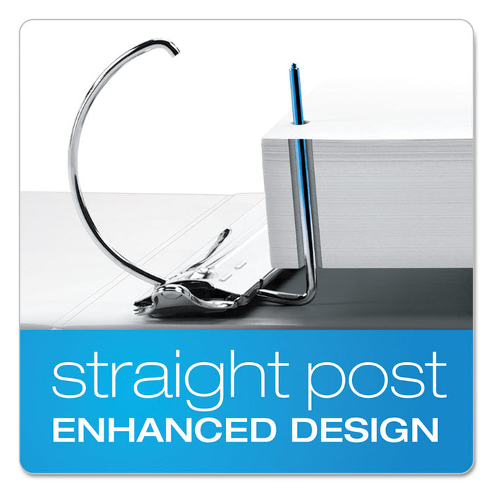 ExpressLoad ClearVue Locking D-Ring Binder, 3 Rings, 1.5" Capacity, 11 x 8.5, White