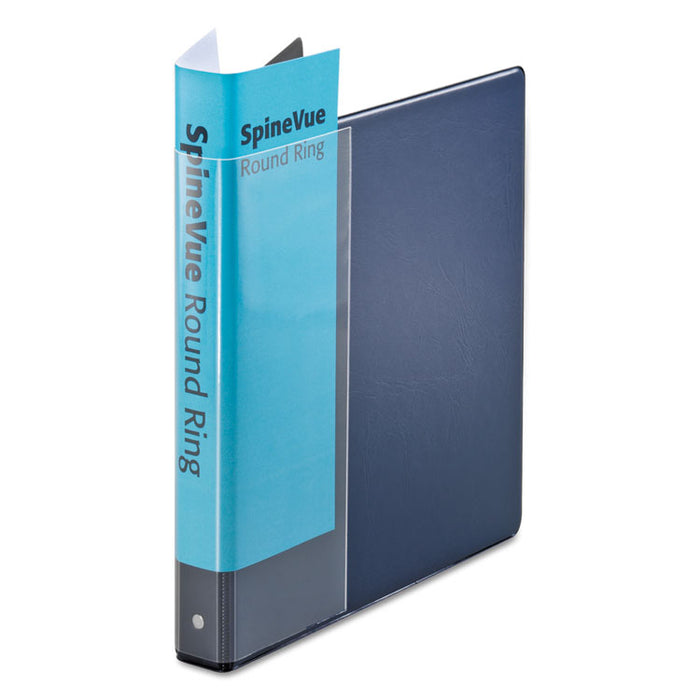 Spine Vue Locking Round Ring Binder, 3 Rings, 1" Capacity, 11 x 8.5, Navy