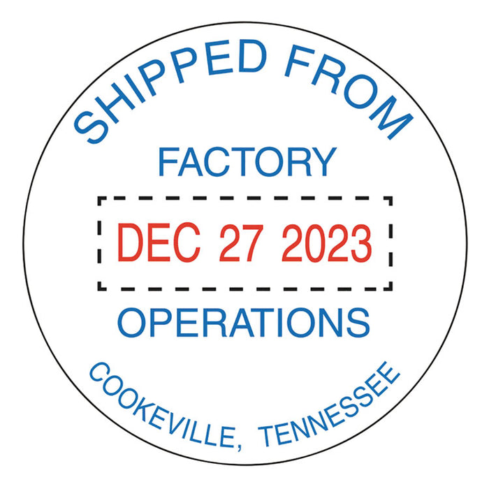 Custom Dater, Self-Inking, 1 3/4 Inch Diameter, Black/Blue/Red