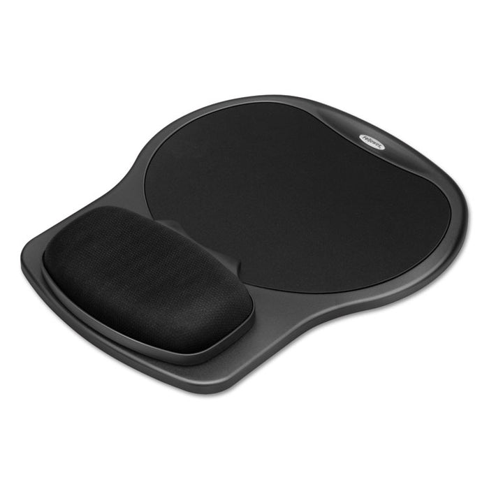 Easy Glide Gel Mouse Pad w/Wrist Rest, 10 x 12 X 1 1/2, Black