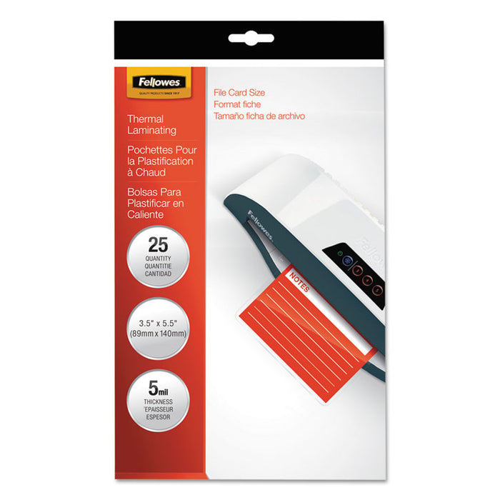 Laminating Pouches, 5 mil, 4.5" x 6.25", Gloss Clear, 20/Pack