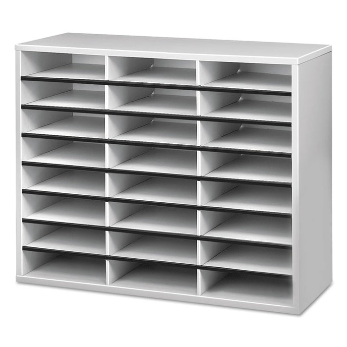 Literature Organizer, 24 Letter Sections, 29 x 11 7/8 x 23 7/16, Dove Gray