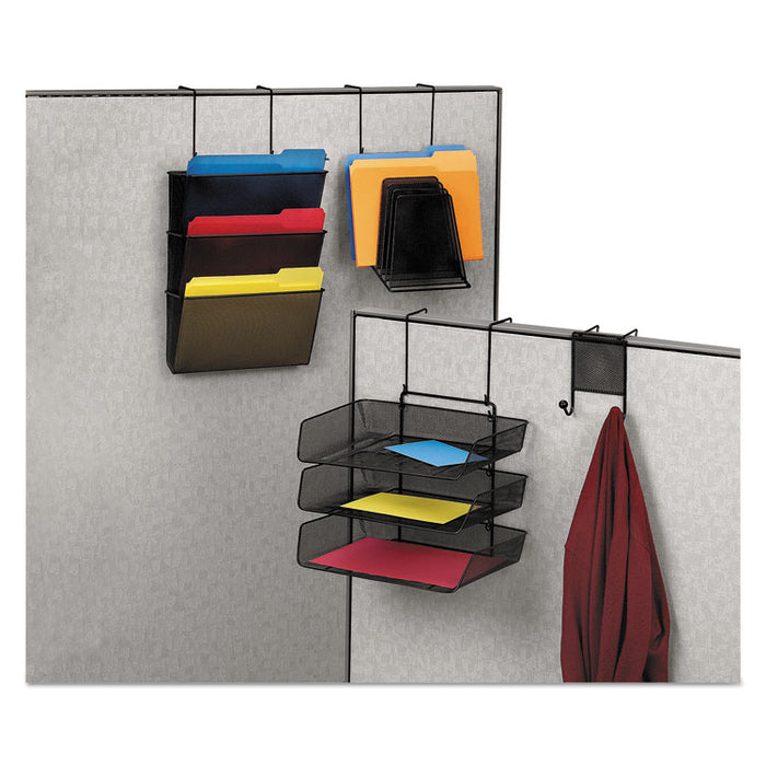 Mesh Partition Additions Six-Step File Organizer, 7.5 x 10.63 x 17, Over-the-Panel/Wall Mount, Black