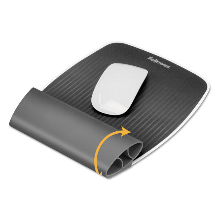 I-Spire Wrist Rocker Mouse Pad with Wrist Rest, 7.81" x 10", Gray