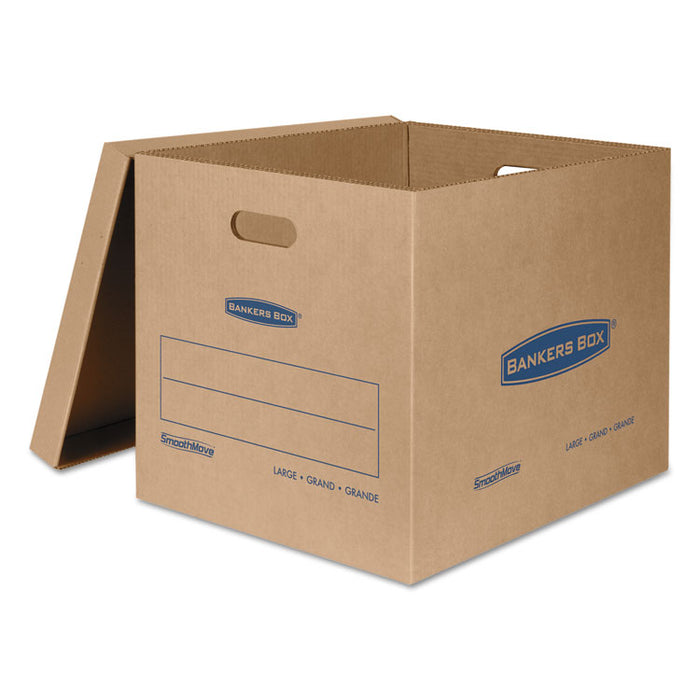 SmoothMove Classic Moving/Storage Boxes, Half Slotted Container (HSC), Large, 17" x 21" x 17", Brown/Blue, 5/Carton