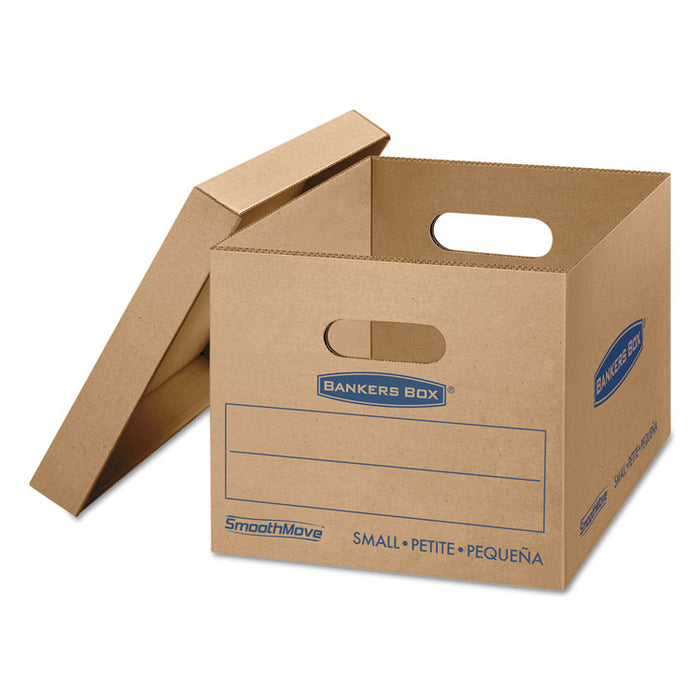SmoothMove Classic Moving/Storage Boxes, Half Slotted Container (HSC), Small, 12" x 15" x 10", Brown/Blue, 20/Carton