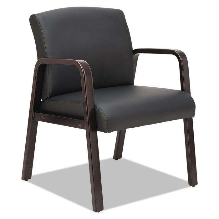 Alera Reception Lounge WL Series Guest Chair, 23.81'' x 25.37'' x 32.67'', Black Seat/Black Back, Espresso Base