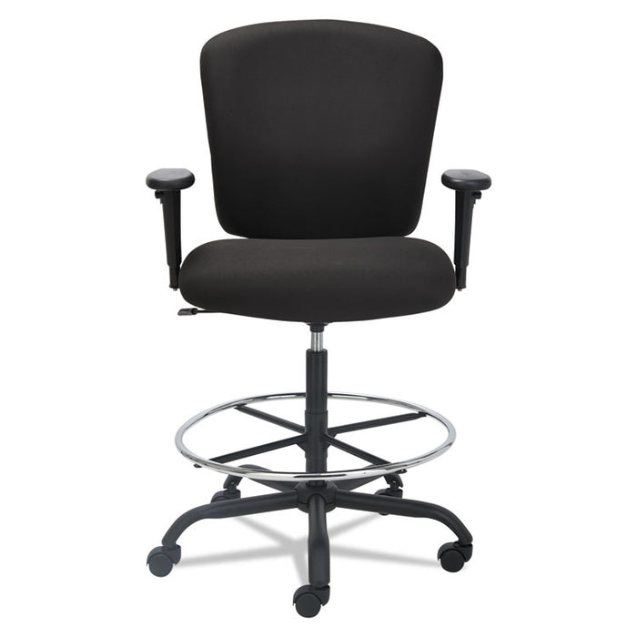 Alera Mota Series Big and Tall Stool, 32.67" Seat Height, Supports up to 450 lbs., Black Seat/Black Back, Black Base
