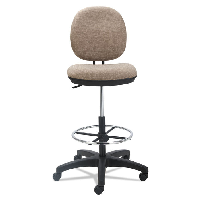 Alera Interval Series Swivel Task Stool, 33.26" Seat Height, Supports up to 275 lbs., Sandstone Tan Seat/Back, Black Base