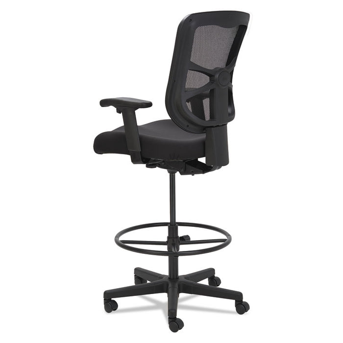 Alera Elusion Series Mesh Stool, 33.13" Seat Height, Supports up to 275 lbs., Black Seat/Black Back, Black Base