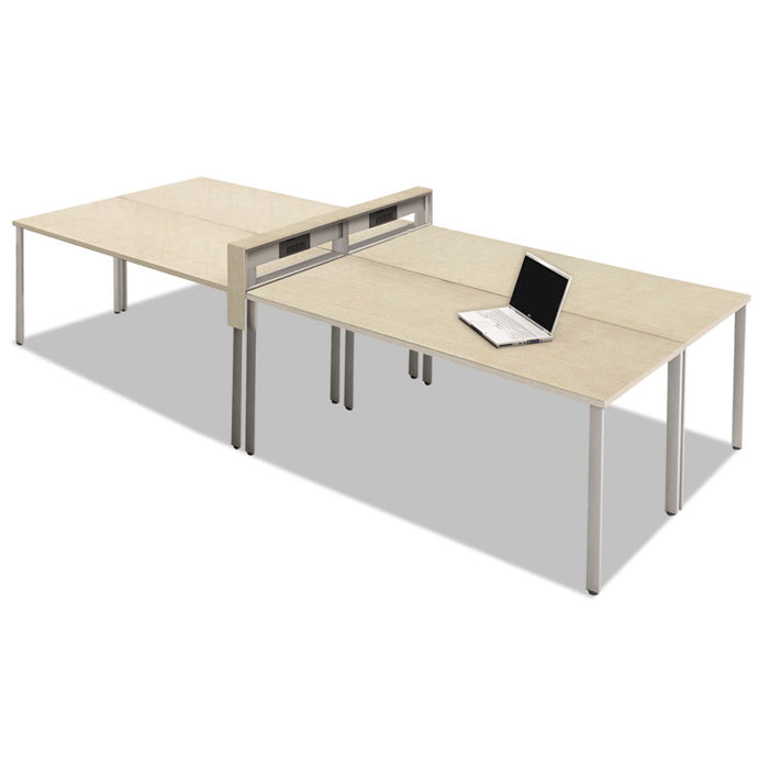 e5 Four-Person Workstation with Beltway, 123.5w x 60d x 29.5h, Summer Suede