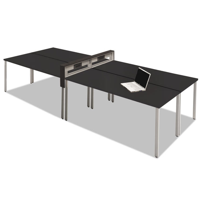 e5 Four-Person Workstation with Beltway, 123.5w x 60d x 29.5h, Raven