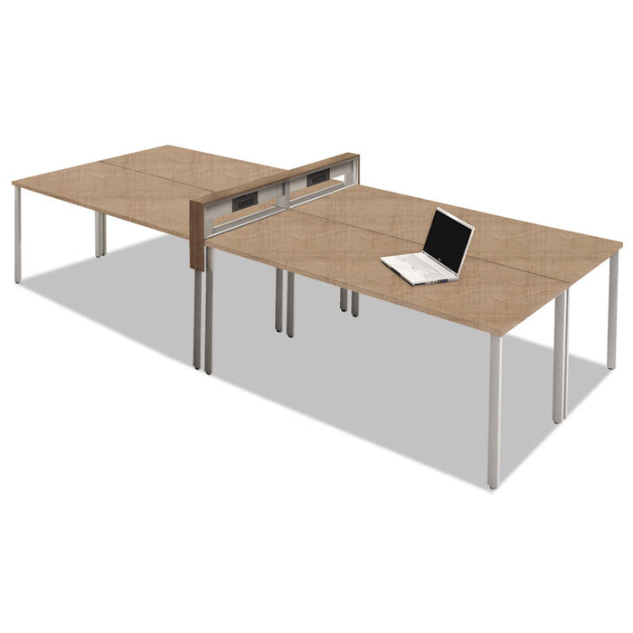 e5 Four-Person Workstation with Beltway, 123.5w x 60d x 29.5h, Cocoa