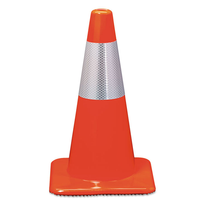 Reflective Safety Cone, 11 1/2 x 11 1/2 x 18, Orange