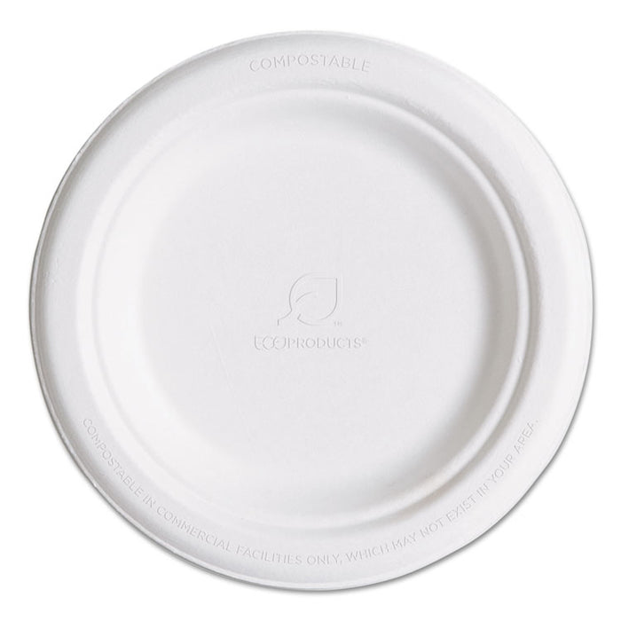 Renewable & Compostable Sugarcane Plates, 6", 1000/Carton