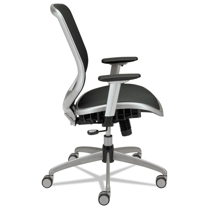 Boda Series Mesh High-Back Work Chair, Supports up to 250 lbs., Black Seat/Black Back, Titanium Base