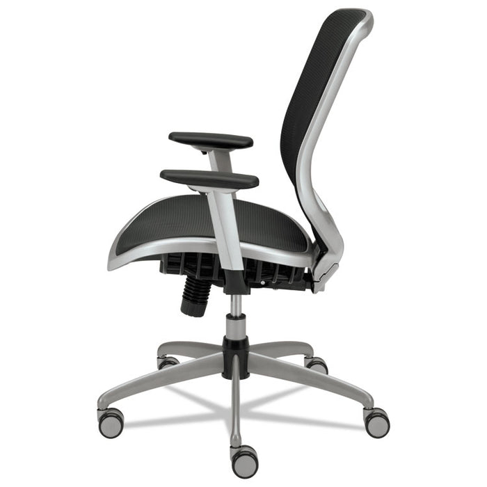 Boda Series Mesh High-Back Work Chair, Supports up to 250 lbs., Black Seat/Black Back, Titanium Base