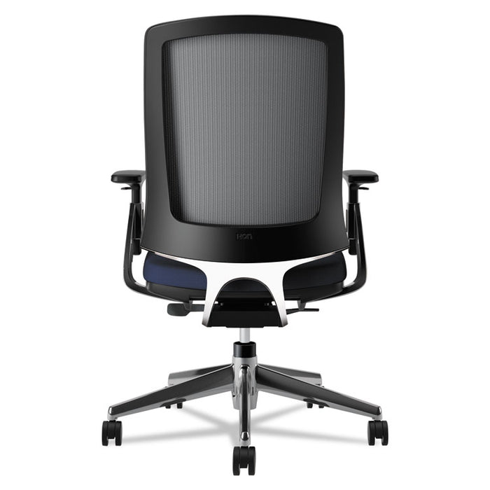 Lota Series Mesh Mid-Back Work Chair, Supports up to 250 lbs., Navy Seat/Navy Back, Polished Aluminum Base