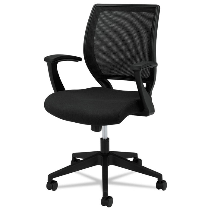HVL521 Mesh Mid-Back Task Chair, Supports up to 250 lbs., Black Seat/Black Back, Black Base
