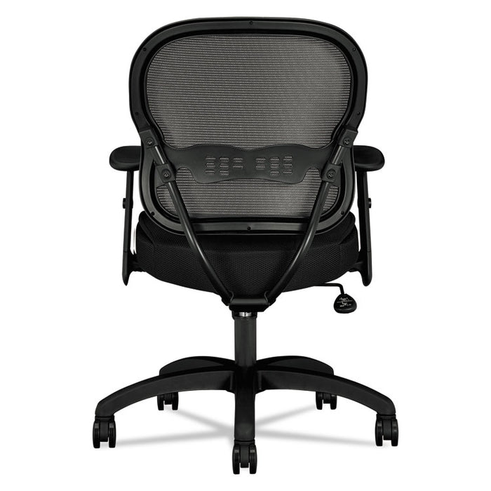 Wave Mesh Mid-Back Task Chair, Supports Up to 250 lb, 18" to 22.25" Seat Height, Black