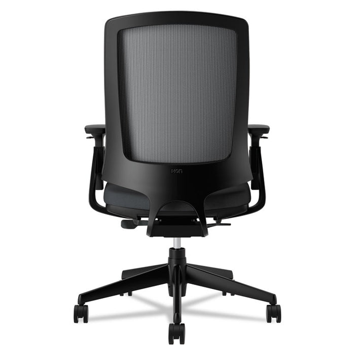 Lota Series Mesh Mid-Back Work Chair, Supports up to 250 lbs., Black Seat/Black Back, Black Base