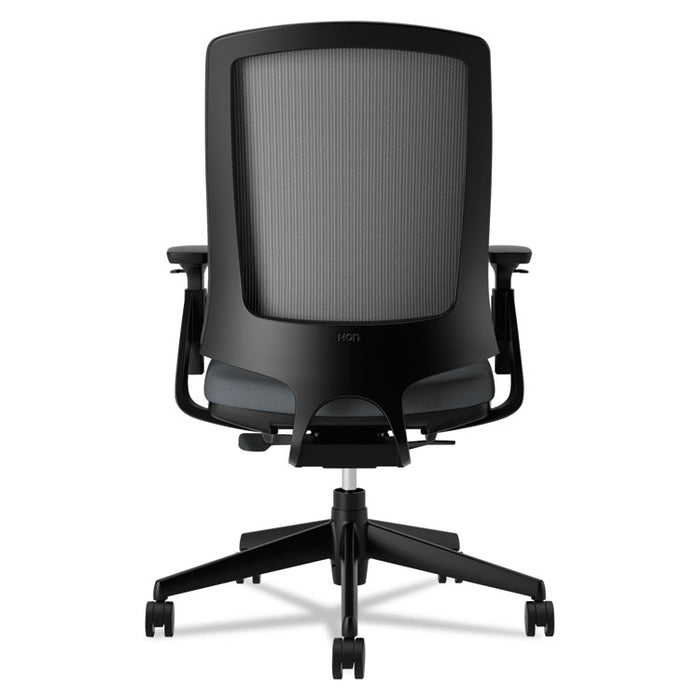 Lota Series Mesh Mid-Back Work Chair, Supports Up to 250 lb, 17.13" to 21.13" Seat Height, Charcoal Seat/Back, Black Base