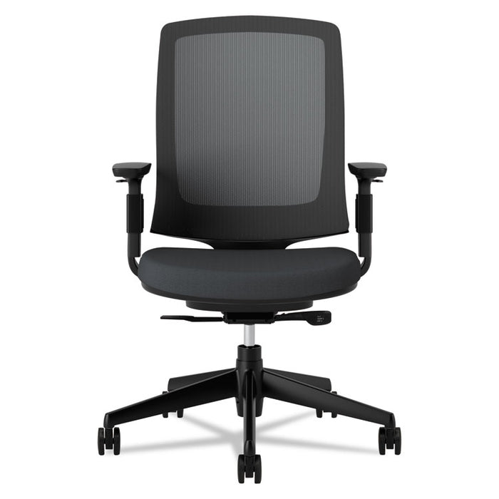 Lota Series Mesh Mid-Back Work Chair, Supports up to 250 lbs., Black Seat/Black Back, Black Base