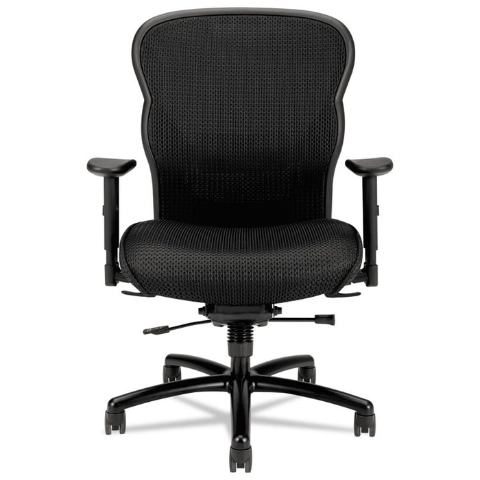 Wave Mesh Big and Tall Chair, Supports Up to 450 lb, 19.25" to 22.25" Seat Height, Black