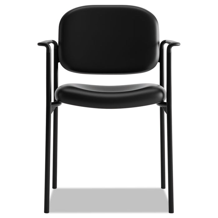 VL616 Stacking Guest Chair with Arms, Supports Up to 250 lb, Black