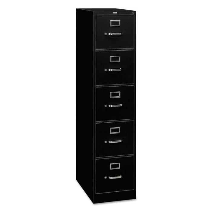 310 Series Vertical File, 5 Letter-Size File Drawers, Black, 15" x 26.5" x 60"