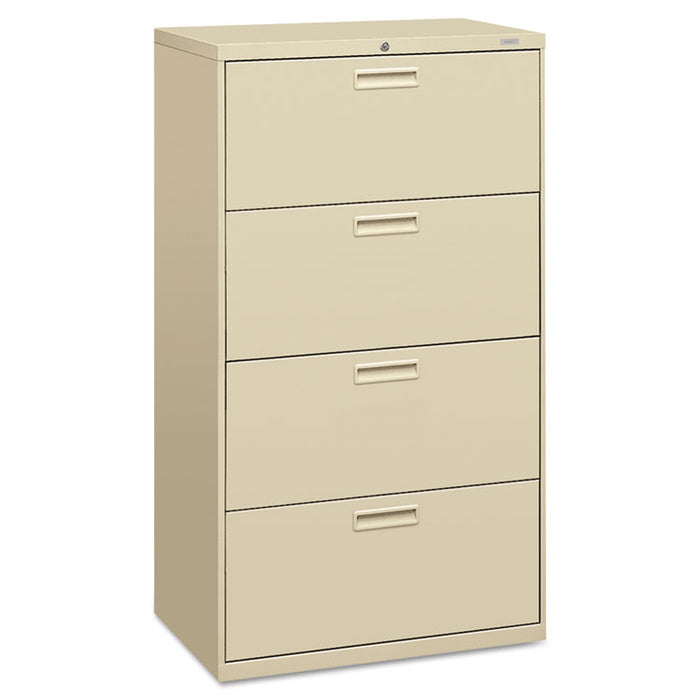 500 Series Four-Drawer Lateral File, 30w x 18d x 52.5h, Putty