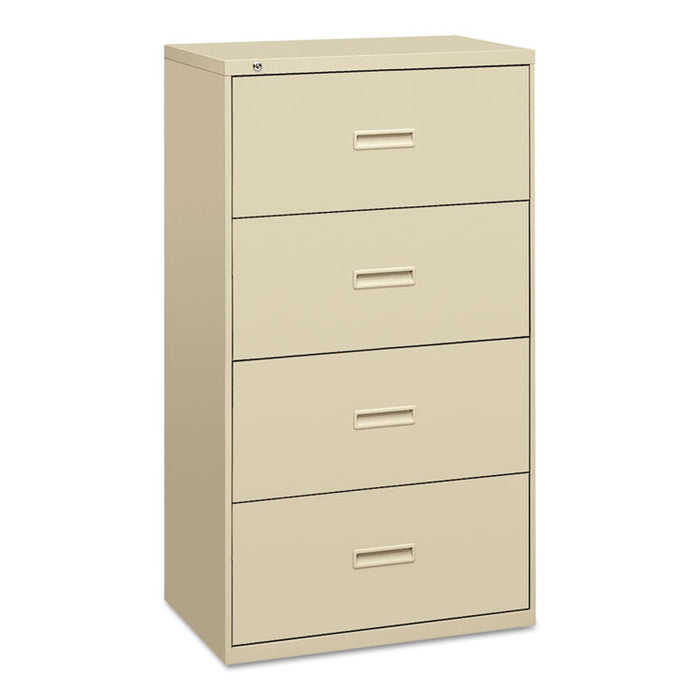 400 Series Lateral File, 4 Legal/Letter-Size File Drawers, Putty, 30" x 18" x 52.5"