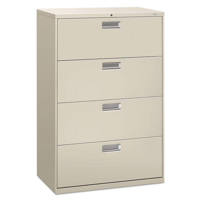 Brigade 600 Series Lateral File, 4 Legal/Letter-Size File Drawers, Light Gray, 36" x 18" x 52.5"