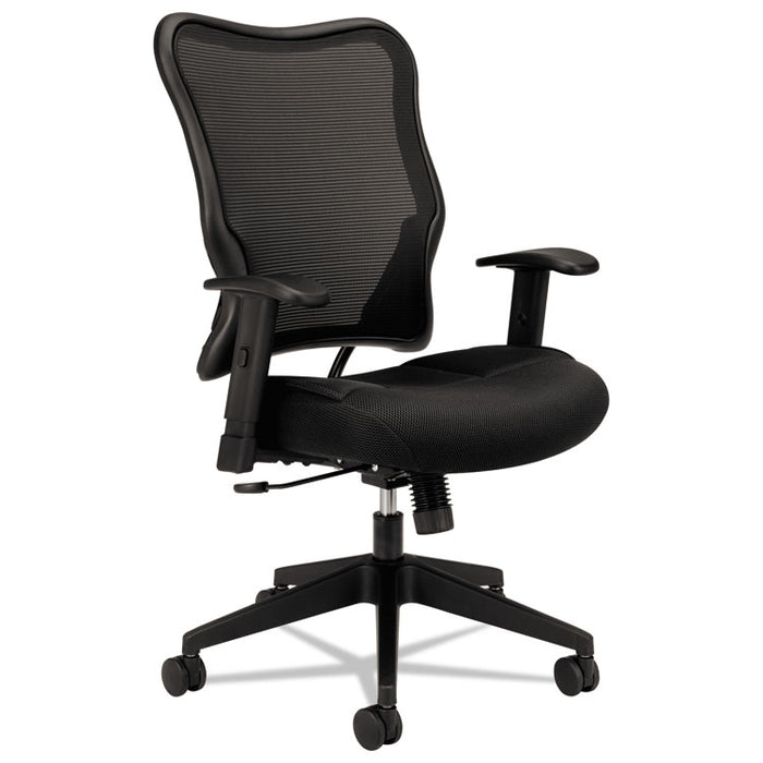 VL702 Mesh High-Back Task Chair, Supports up to 250 lbs., Black Seat/Black Back, Black Base