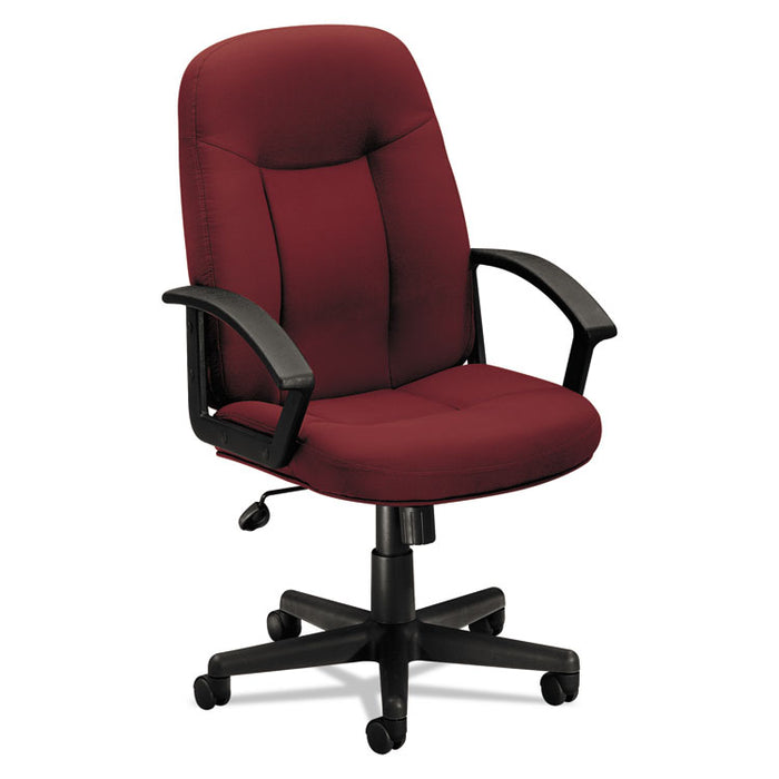 HVL601 Series Executive High-Back Chair, Supports up to 250 lbs., Burgundy Seat/Burgundy Back, Black Base