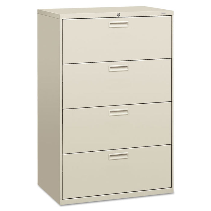 500 Series Four-Drawer Lateral File, 36w x 18d x 52.5h, Light Gray