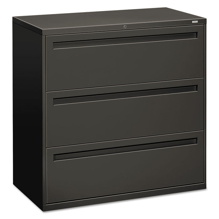 700 Series Three-Drawer Lateral File, 42w x 18d x 39.13h, Charcoal