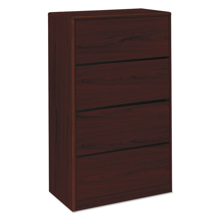10700 Series Four Drawer Lateral File, 36w x 20d x 59.13h, Mahogany
