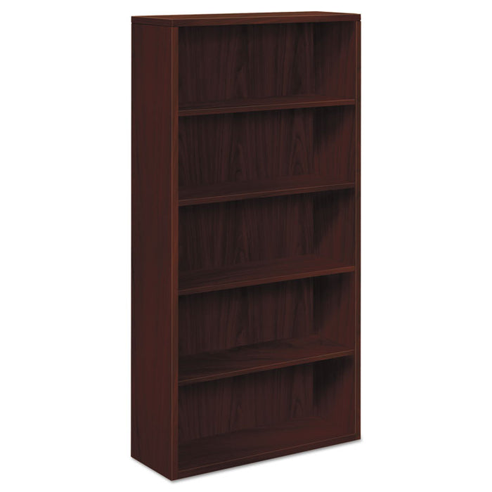10500 Series Laminate Bookcase, Five-Shelf, 36w x 13-1/8d x 71h, Mahogany
