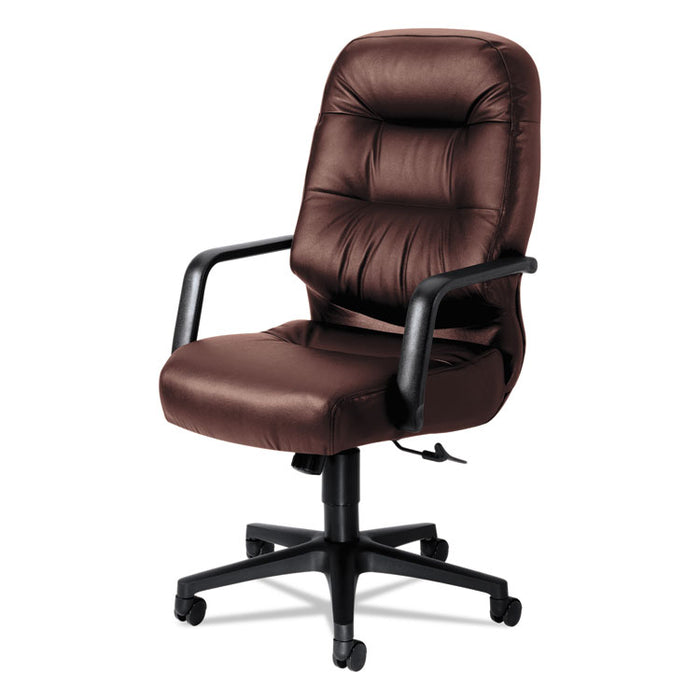 Pillow-Soft 2090 Series Executive High-Back Swivel/Tilt Chair, Supports 300 lb, 16.75" to 21.25" Seat, Burgundy, Black Base