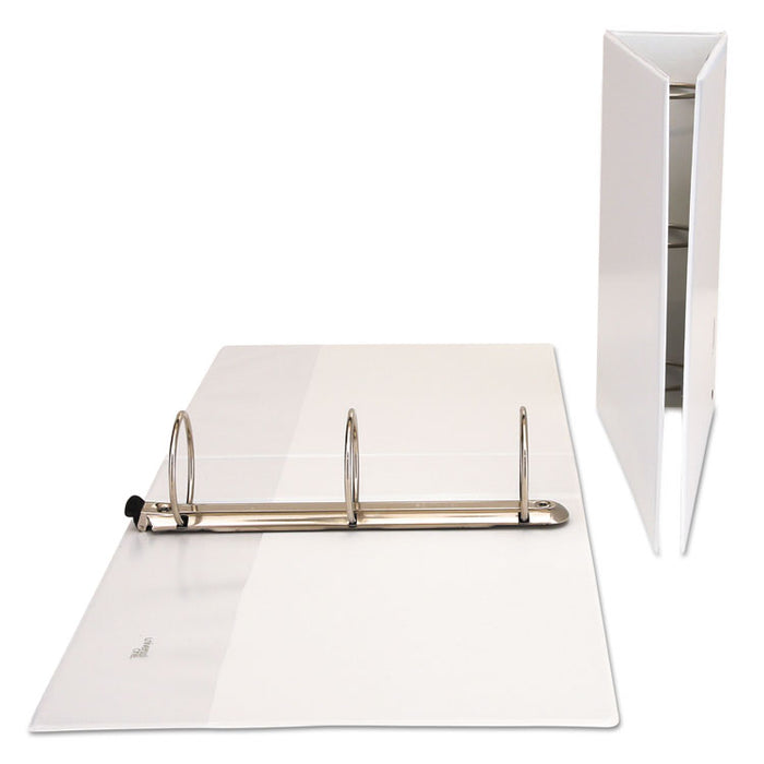 Deluxe Easy-to-Open Round-Ring View Binder, 3 Rings, 3" Capacity, 11 x 8.5, White
