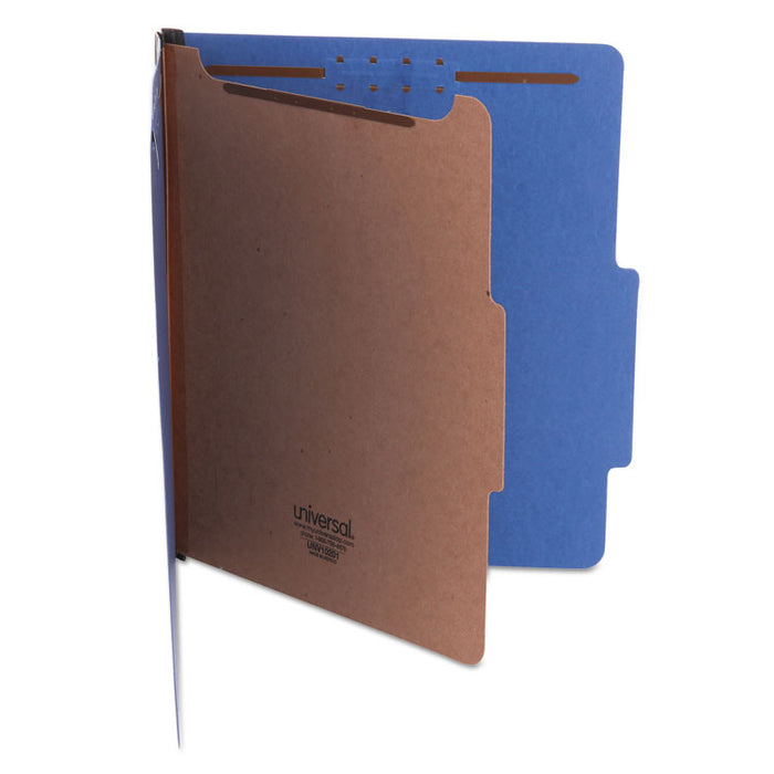 Bright Colored Pressboard Classification Folders, 1 Divider, Letter Size, Cobalt Blue, 10/Box